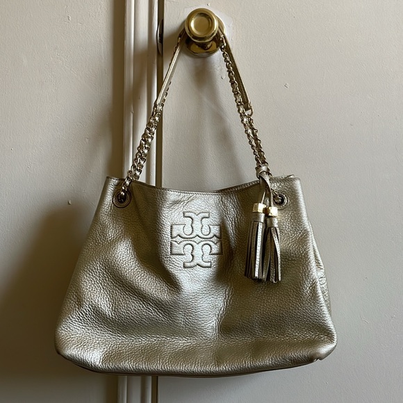 Gold Tory Burch Handbag 👜 - Picture 3 of 17